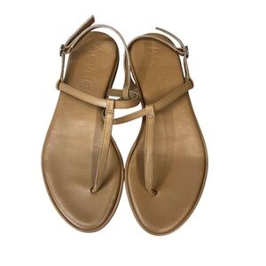 Aeyde Nala Hazelnut Tan Leather Toe-Post Sandals Size 36‎